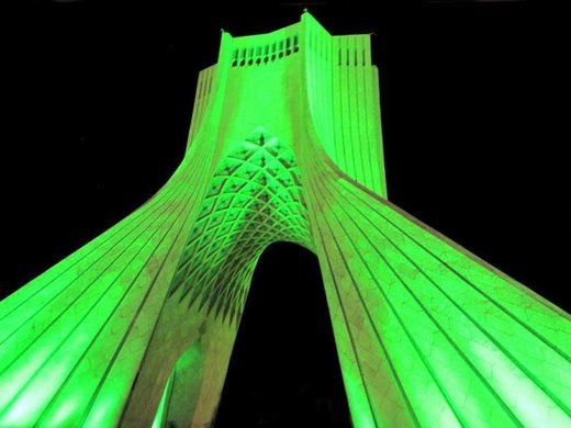 برج آزادی امشب سبز می‌شود