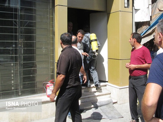 مصدومیت ۹ نفر در آتش‌سوزی یک بانک در آستارا‌