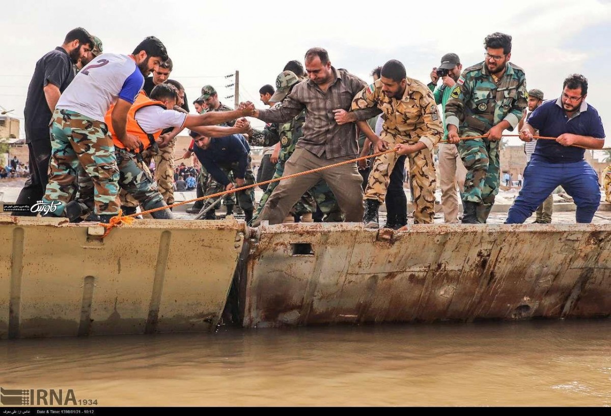 ارتش، پل شناور دهستان عنافچه به ملاثانی را بازسازی کرد