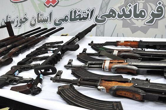 کشف ۱۲۶ قبضه سلاح غیرمجاز درخوزستان و انهدام یک ‌باند قاچاق سلاح