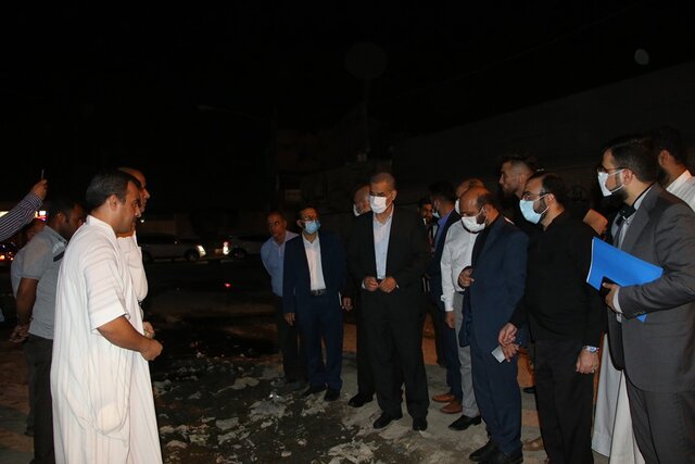 بازدید استاندار خوزستان از نقاط دچار پس‌زدگی فاضلاب در اهواز