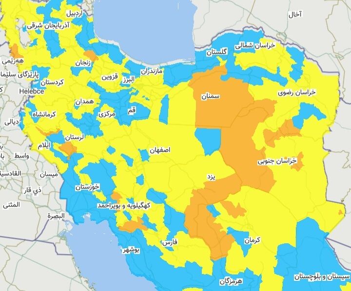سه شهرستان خوزستان زرد، ۲۴ شهرستان در وضعیت آبی