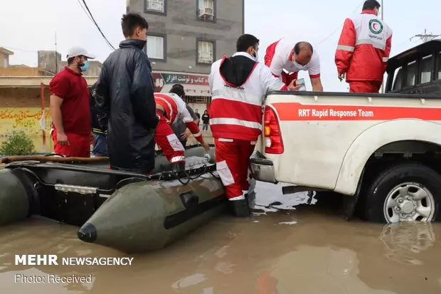 امدادرسانی هلال احمر به ۷۳۴ نفر متأثر از بارش باران در خوزستان