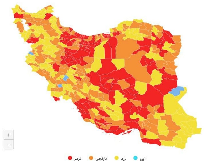 آخرین وضعیت کرونایی شهرستان‌های خوزستان/ آبادان قرمز شد