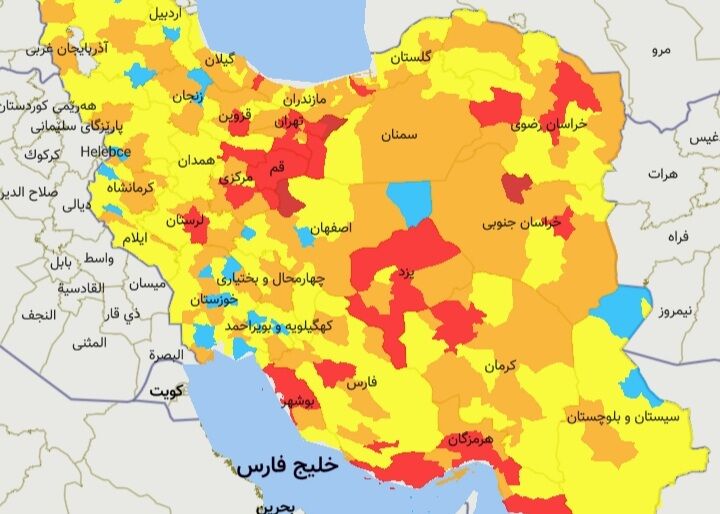 اهواز و 5 شهر دیگر خوزستان در وضعیت نارنجی قرار گرفتند