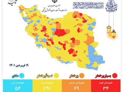 ۲ شهرستان خوزستان در وضعیت نارنجی کرونایی