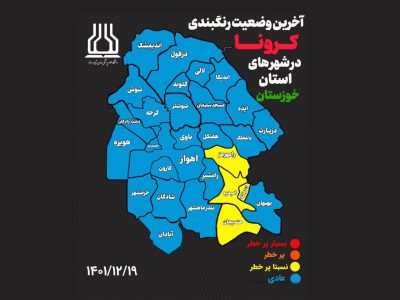 افزایش شهرهای زرد کرونایی در خوزستان