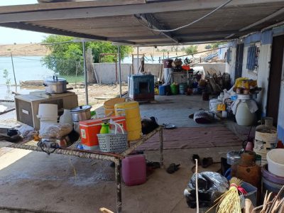 اسکان اضطراری پنج خانوار روستای تلخاب مسجدسلیمان به دلیل آبگرفتگی